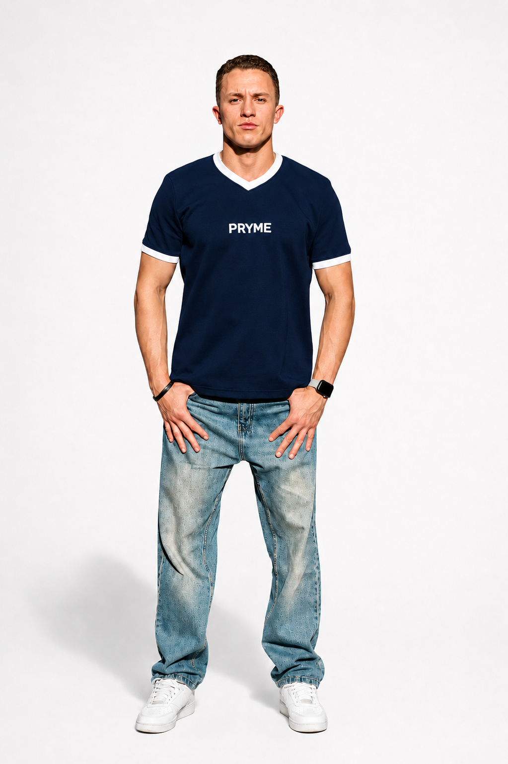 No Borders Pryme Tee – Navy Blue